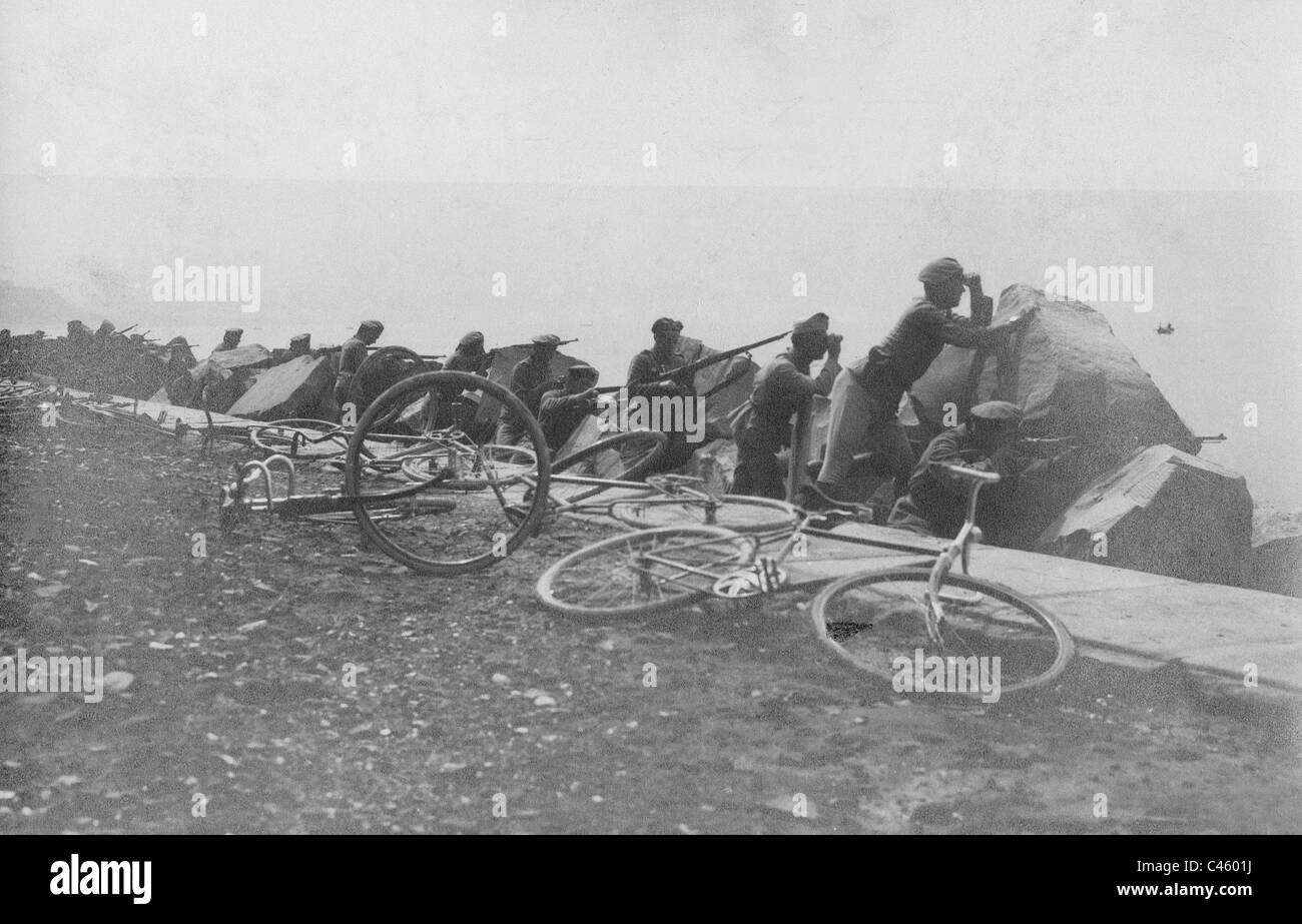 Bicycle Sea Battalion on the coast Stock Photo