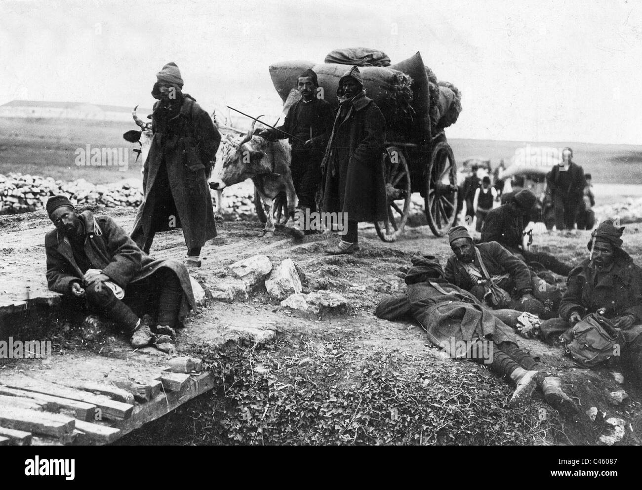 Turkish ill soldiers during the First Balkan War, 1912 Stock Photo
