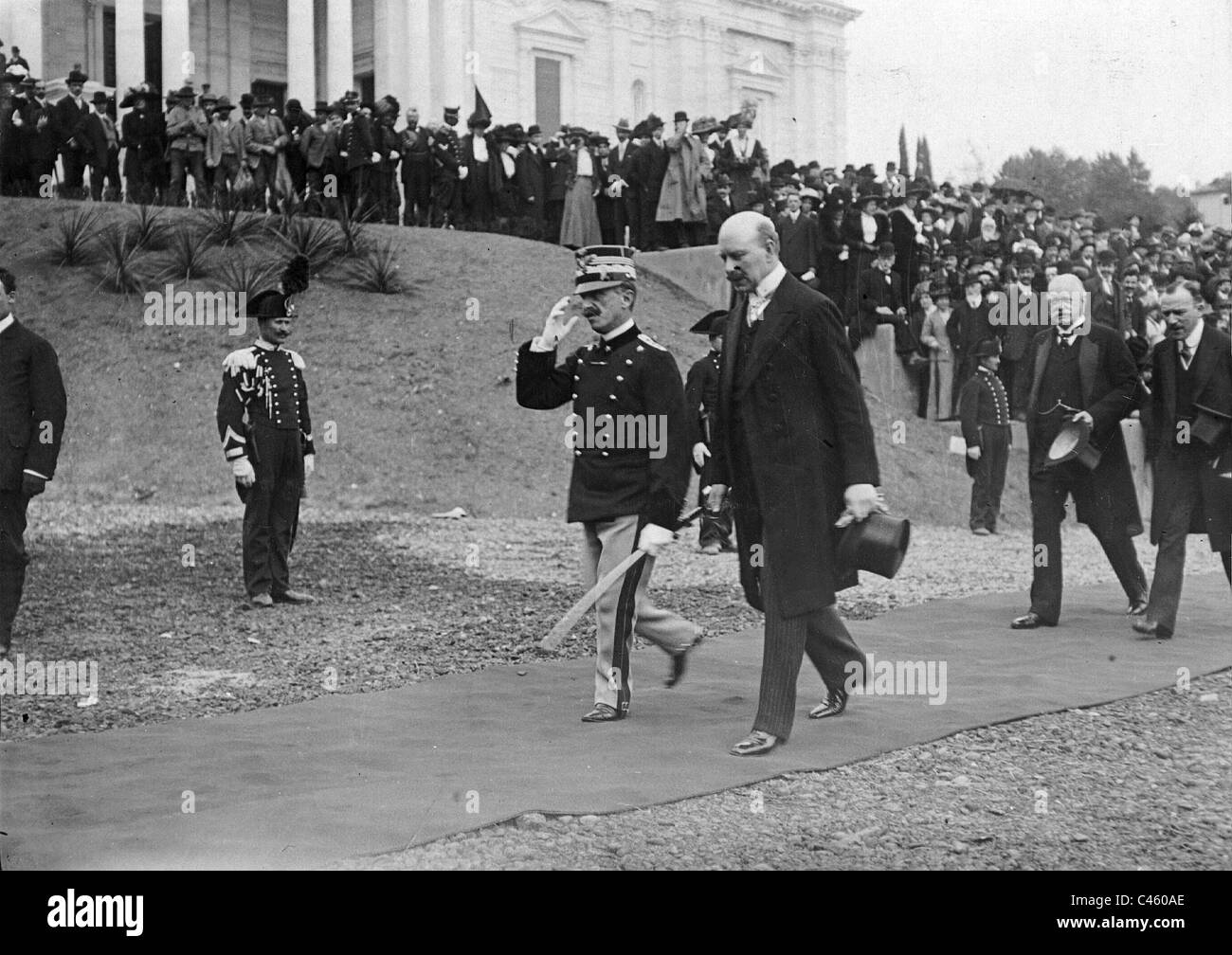 Victor Emanuel III. with Arthur Kampf and Bernhard von Buelow, 1911 Stock Photo