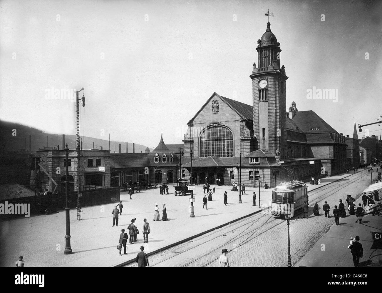 The main train station in Hagen, 1911 Stock Photo
