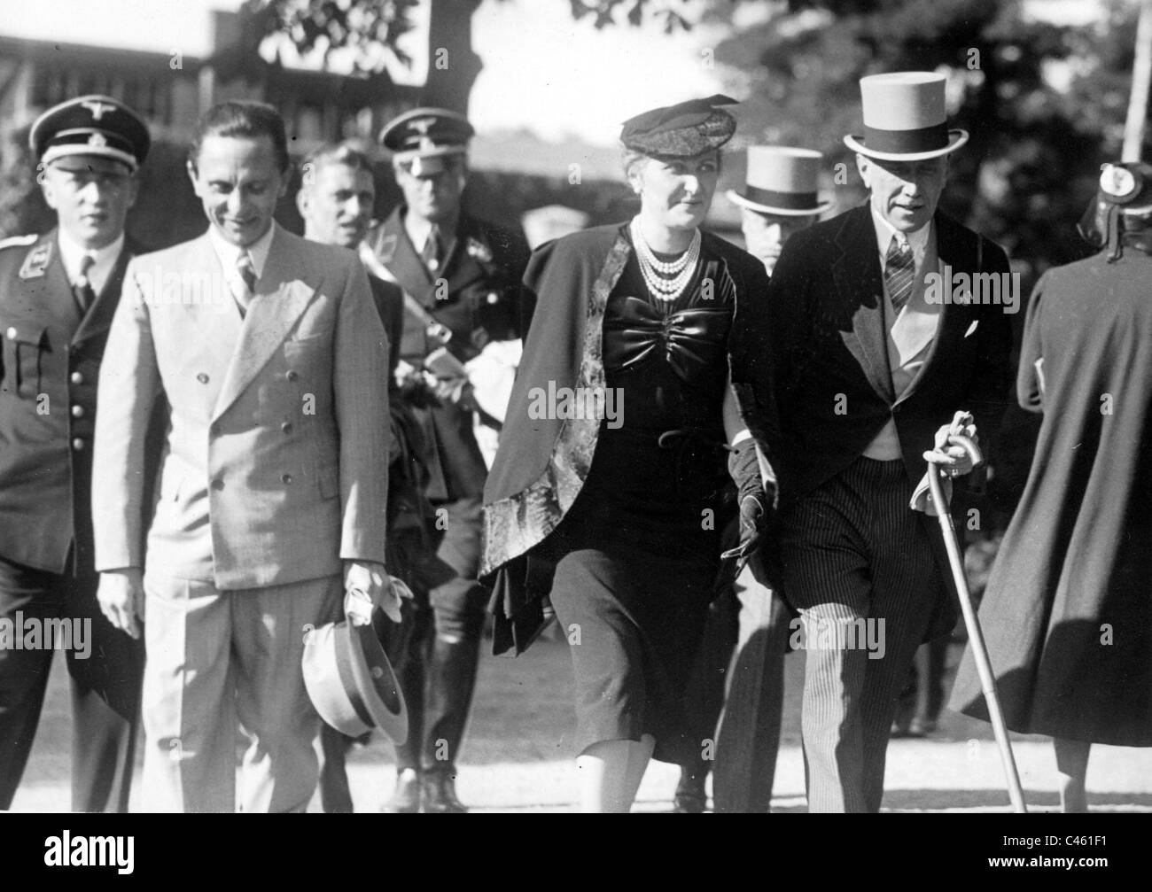 Joseph Goebbels, Magda Goebbels and ambassador von Papen Stock Photo