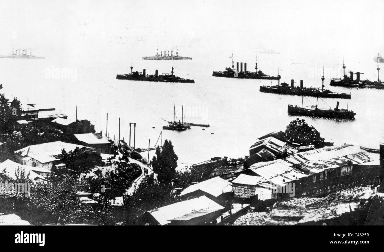 Battle near the Falkland Islands in the First World War Stock Photo