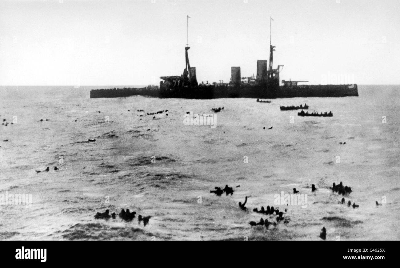 Battle near the Falkland Islands in the First World War Stock Photo