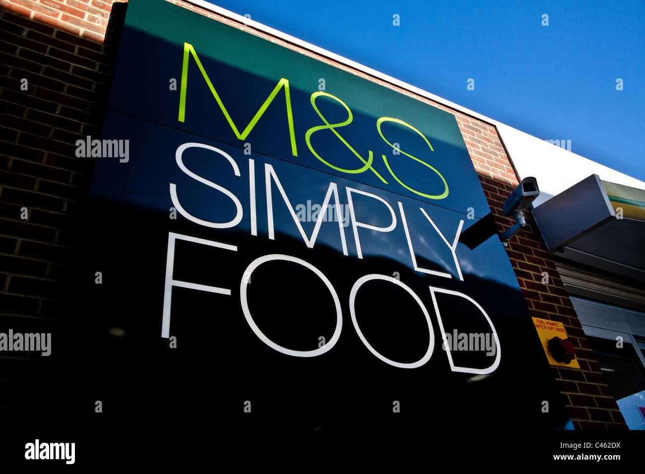 M&S Simply food sign Stock Photo