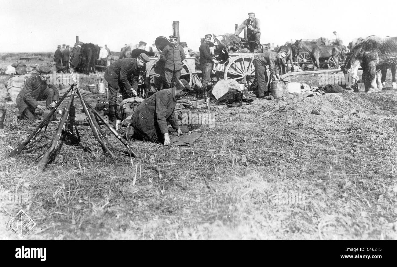German field kitchen on the Eastern Front, 1914 Stock Photo Alamy
