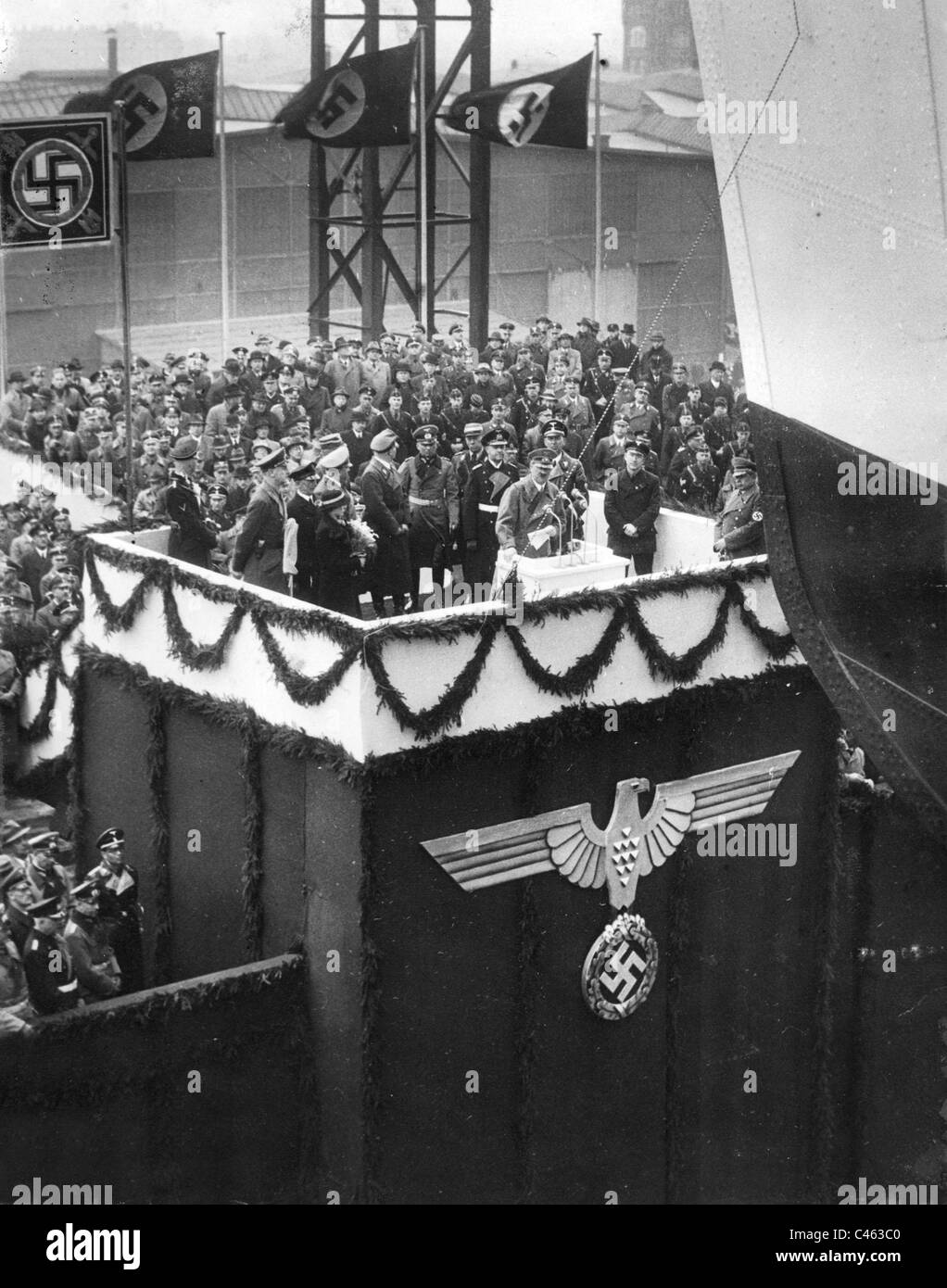 KDF-ship 'Robert Ley' is christened, 1938 Stock Photo
