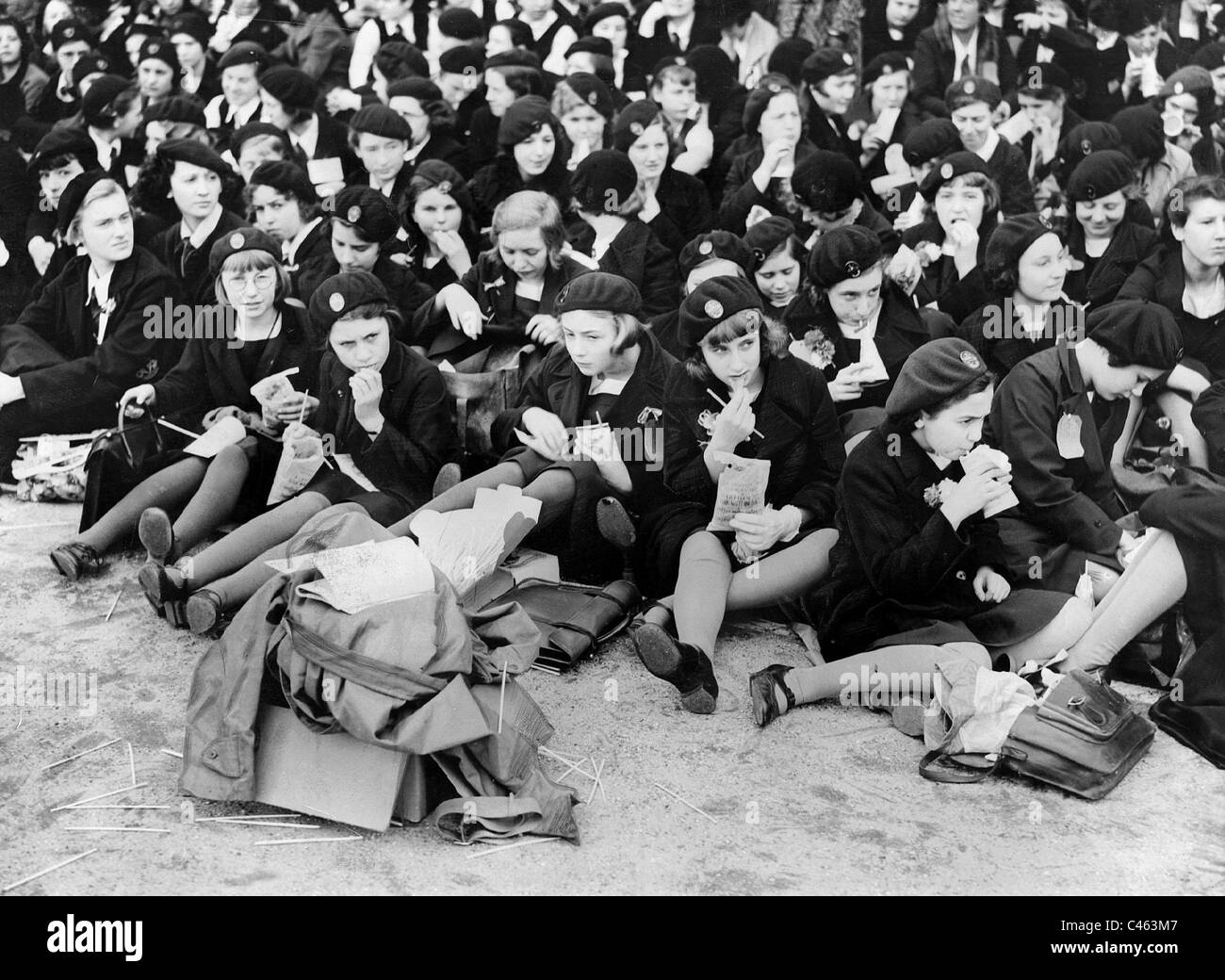 Schoolgirls in Great Britain, 1937 Stock Photo