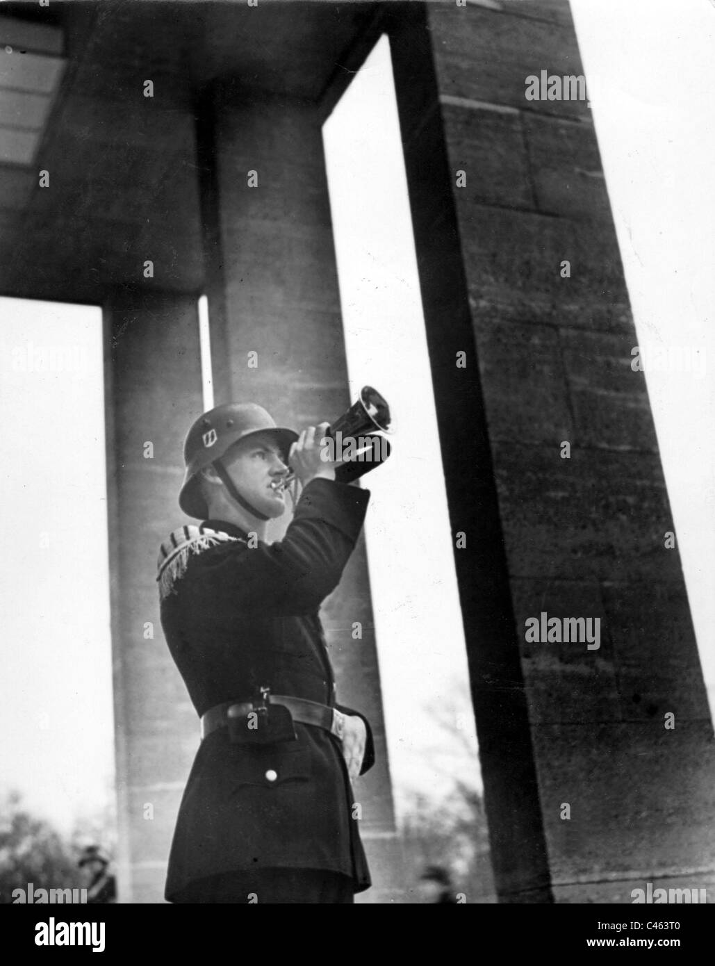 Bugler of the SS Bodyguard Regiment 'Adolf Hitler', 1938 Stock Photo