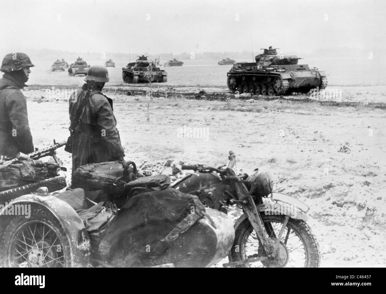 German tank convoy on the Eastern front, 1941 Stock Photo