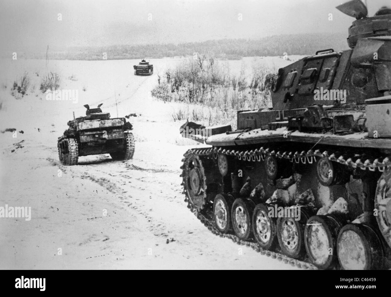 German Panzer III on the Eastern front, 1941 Stock Photo