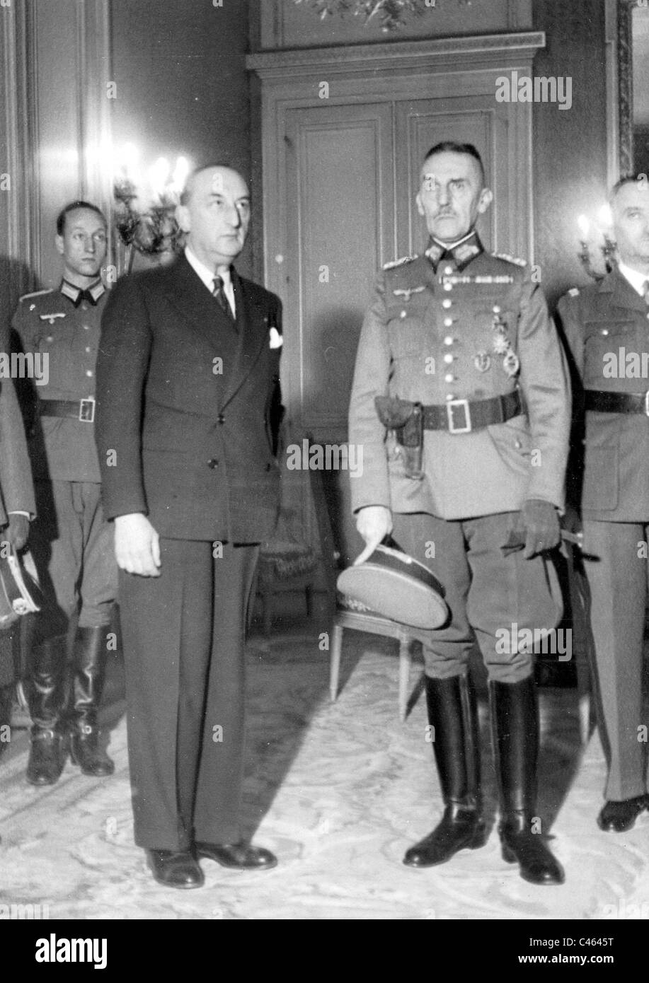 General Otto von Stuelpnagel and M. de Brinon, 1941 Stock Photo