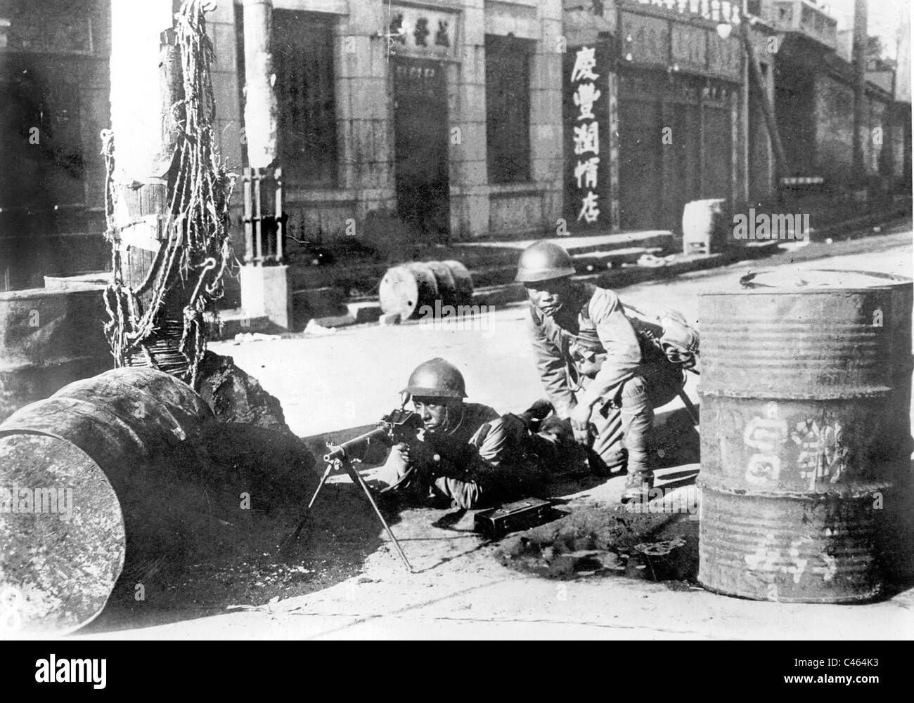 Japanese machine gun in Mukden, 1931 Stock Photo