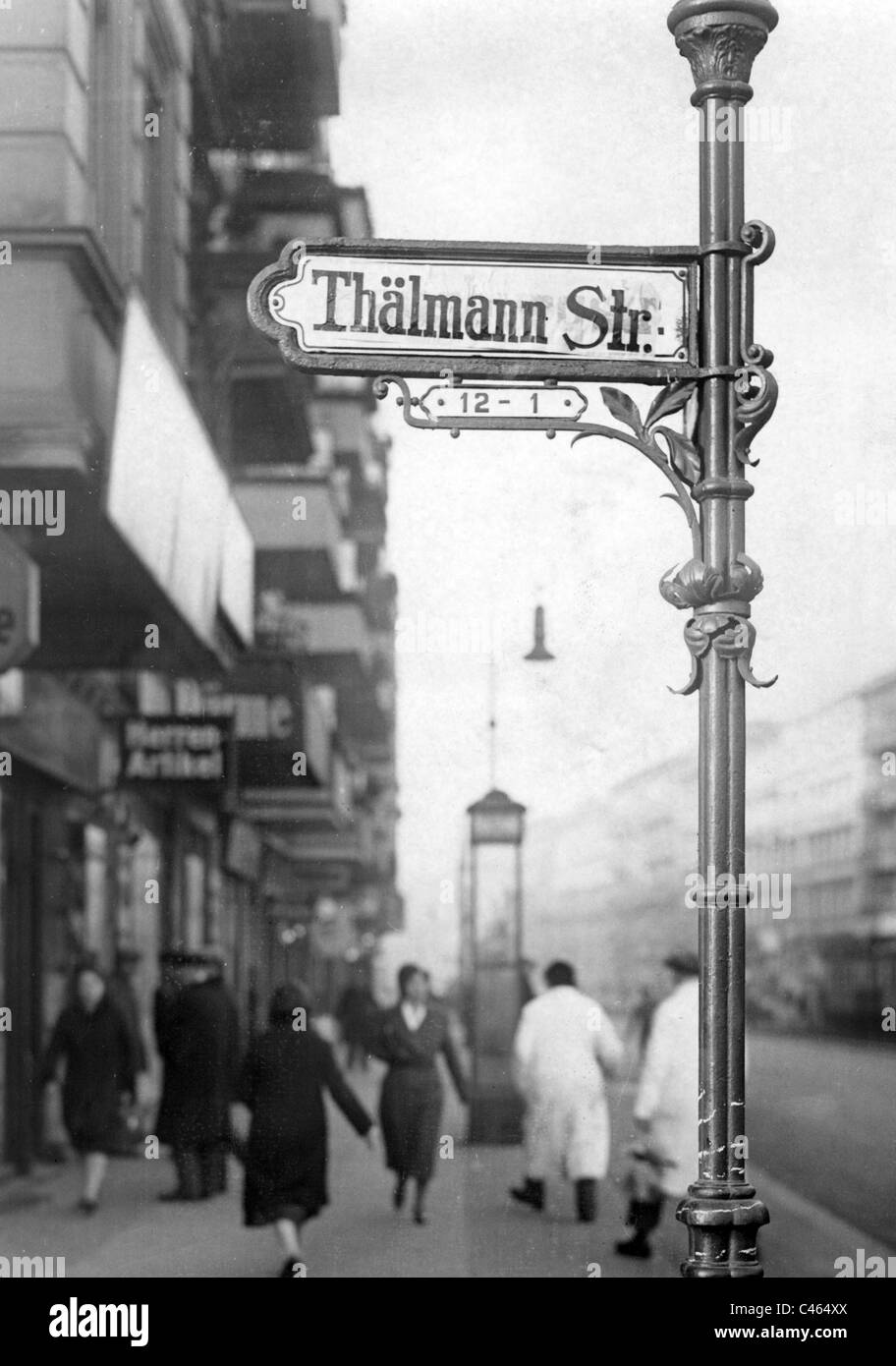 Unauthorized renaming to 'Thaelmann street' Stock Photo