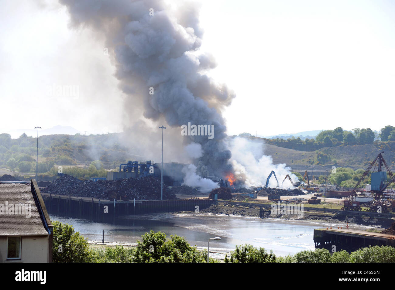 Large fire at scrap metal yard which started early this morning at ...