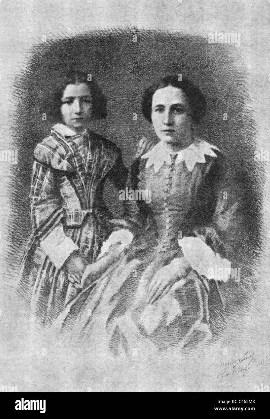 Sarah Bernhardt with her mother Stock Photo Alamy