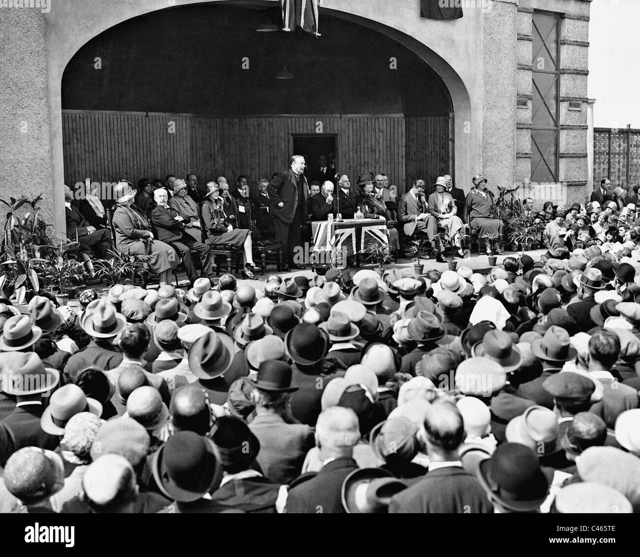 Stanley Baldwin during a campaign rally, 1929 Stock Photo