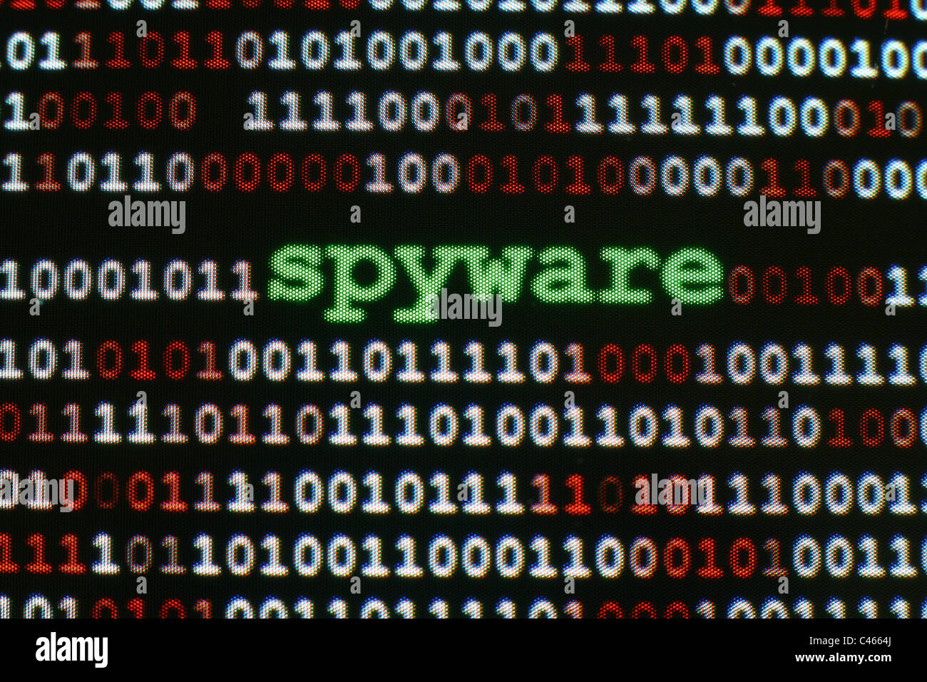 Computer screen with binary code Stock Photo - Alamy