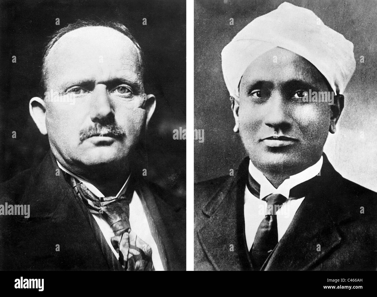 Hans Fischer and Chandrasekhara Venkata Raman Stock Photo