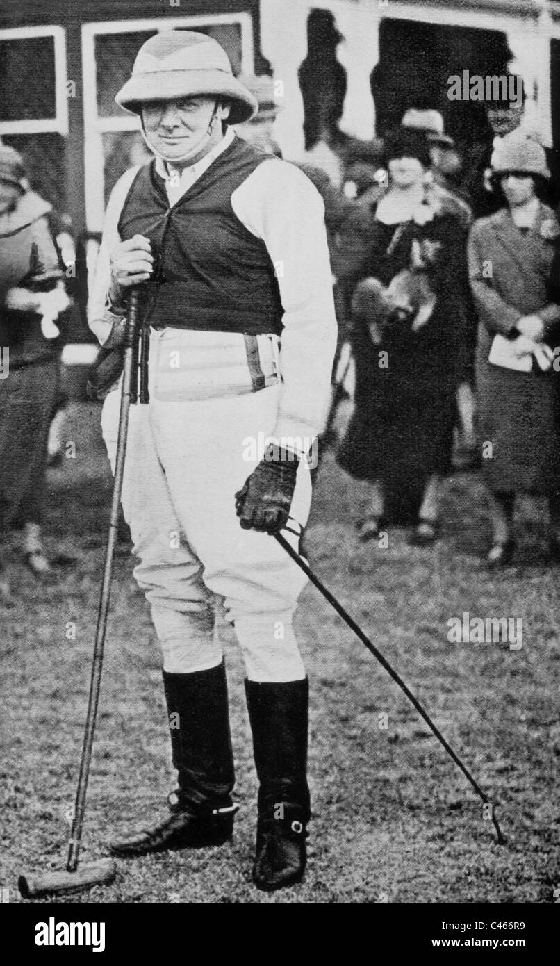 Winston Churchill at the Polo, 1925 Stock Photo