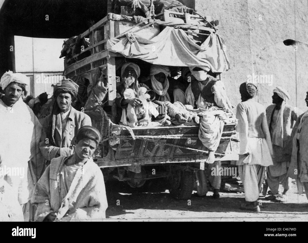 Street scene in an Afghan city, 1937 Stock Photo