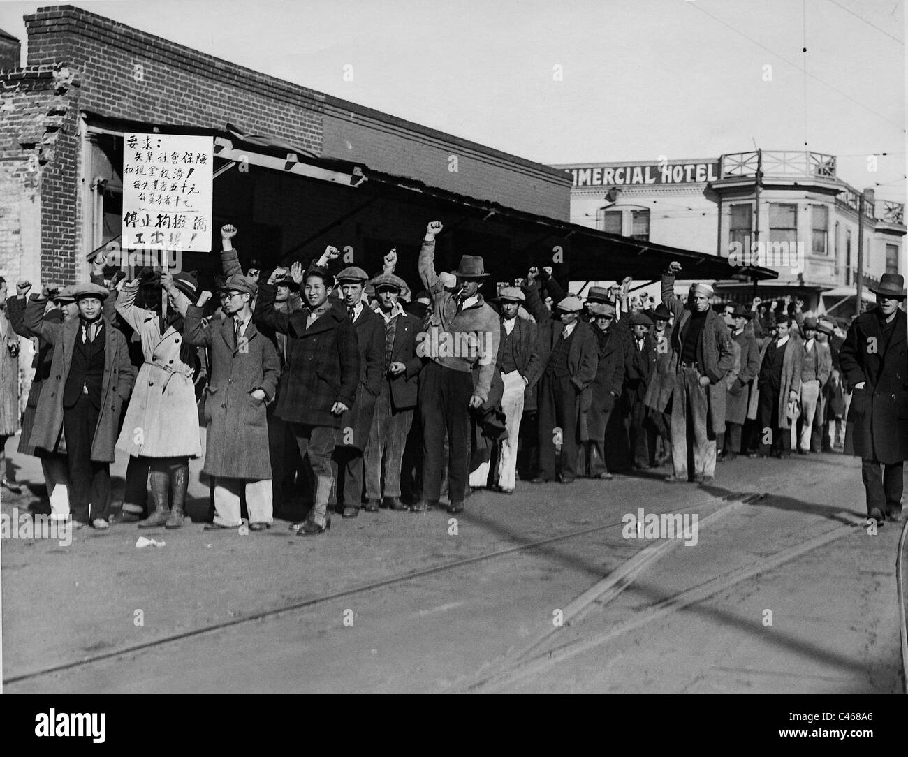 Unemployment demonstration during the Great Depression, 1932 Stock Photo