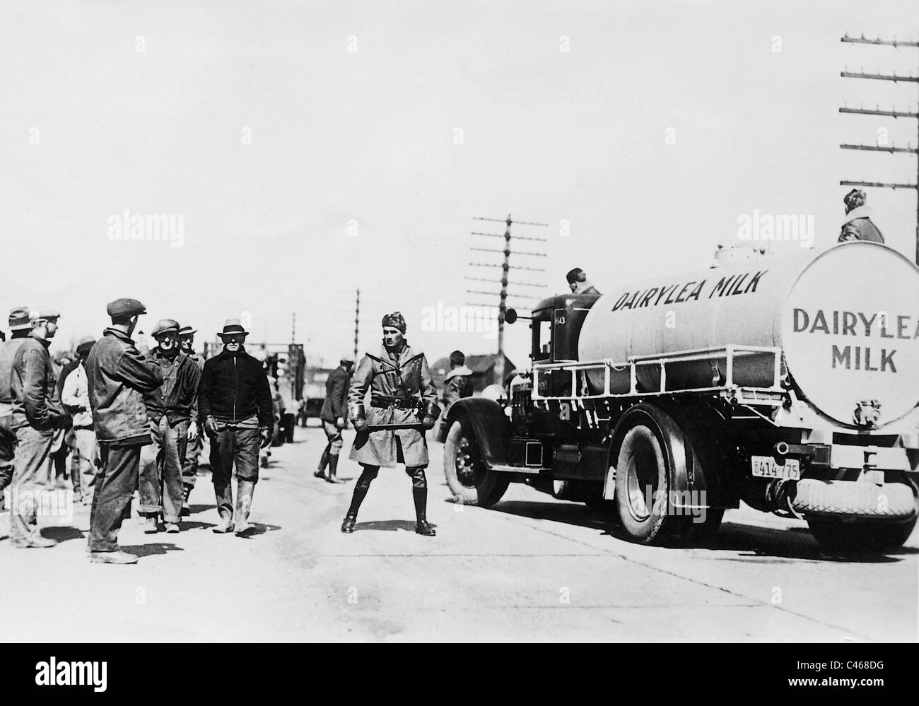 Milk truck during the Depression, 1932 Stock Photo