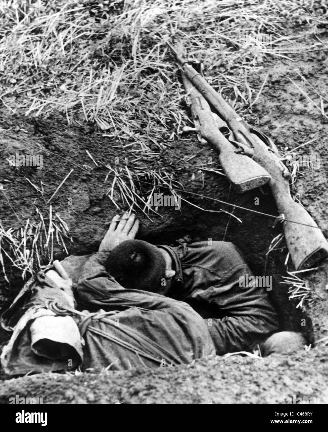 Second World War: Dead soldiers of the Red Army on the Eastern Front Stock Photo