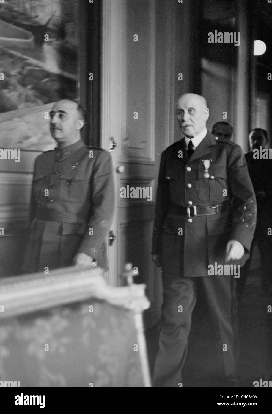 Henri Philippe Petain and Francisco Franco, 1941 Stock Photo