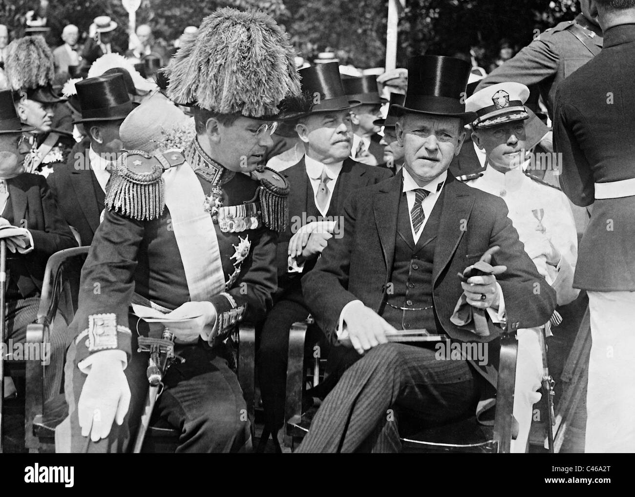 Prince Gustav Adolf of Sweden and Calvin Coolidge, 1926 Stock Photo