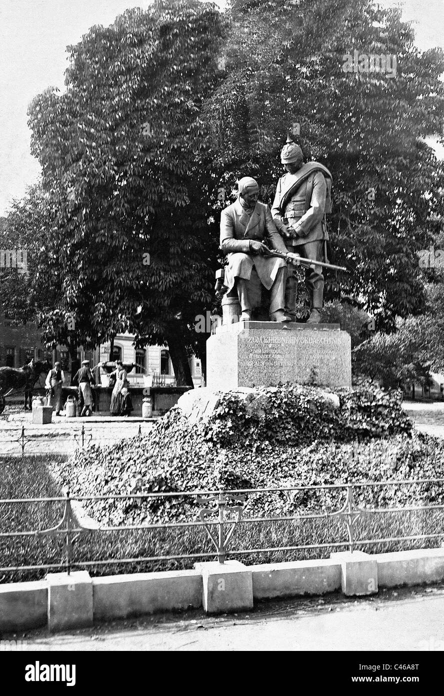 Nikolaus von Dreyse Monument in Soemmerda, 1913 Stock Photo