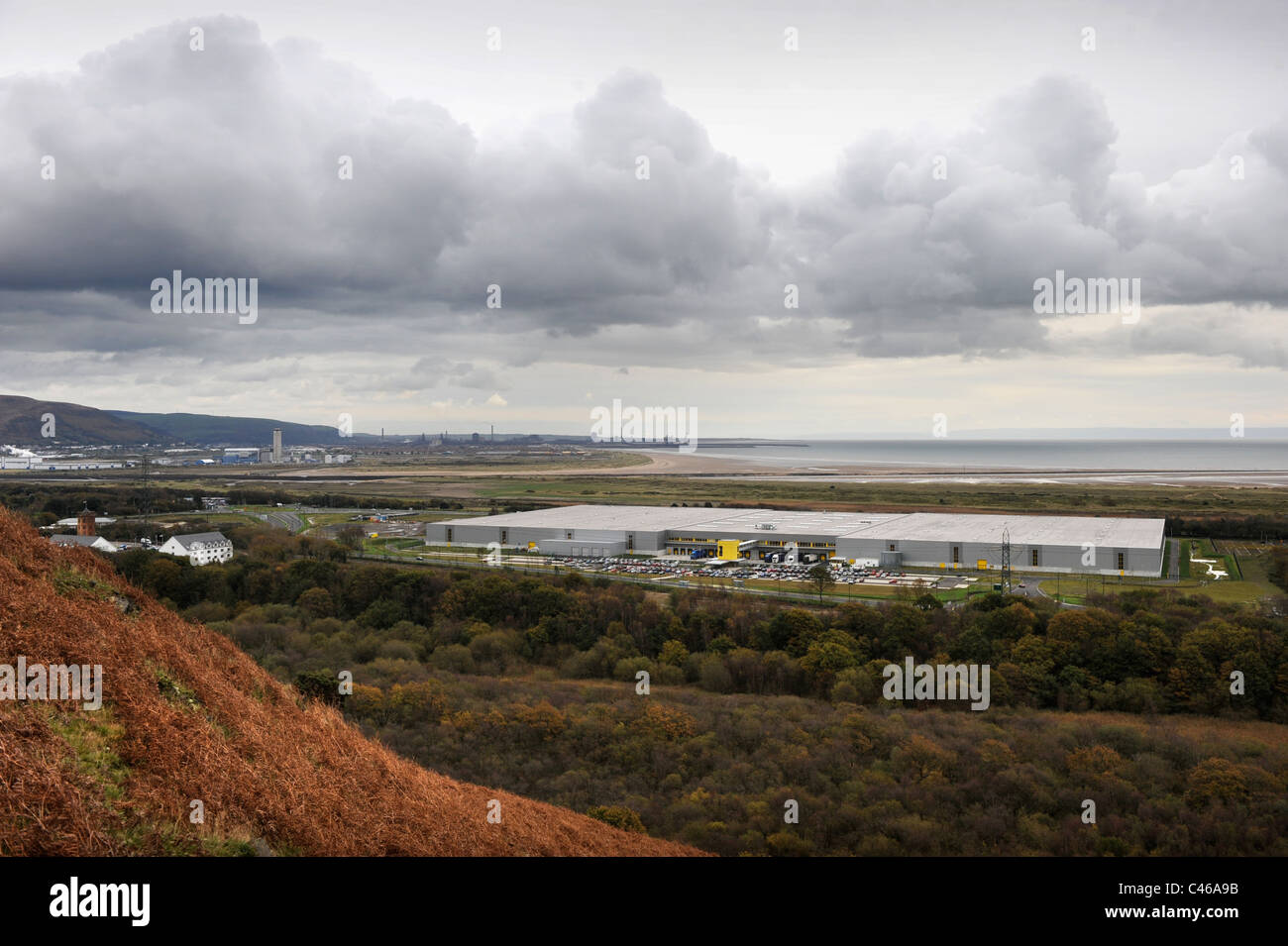 General view of the online retailer Amazon's distribution centre in Swansea, South Wales Stock Photo