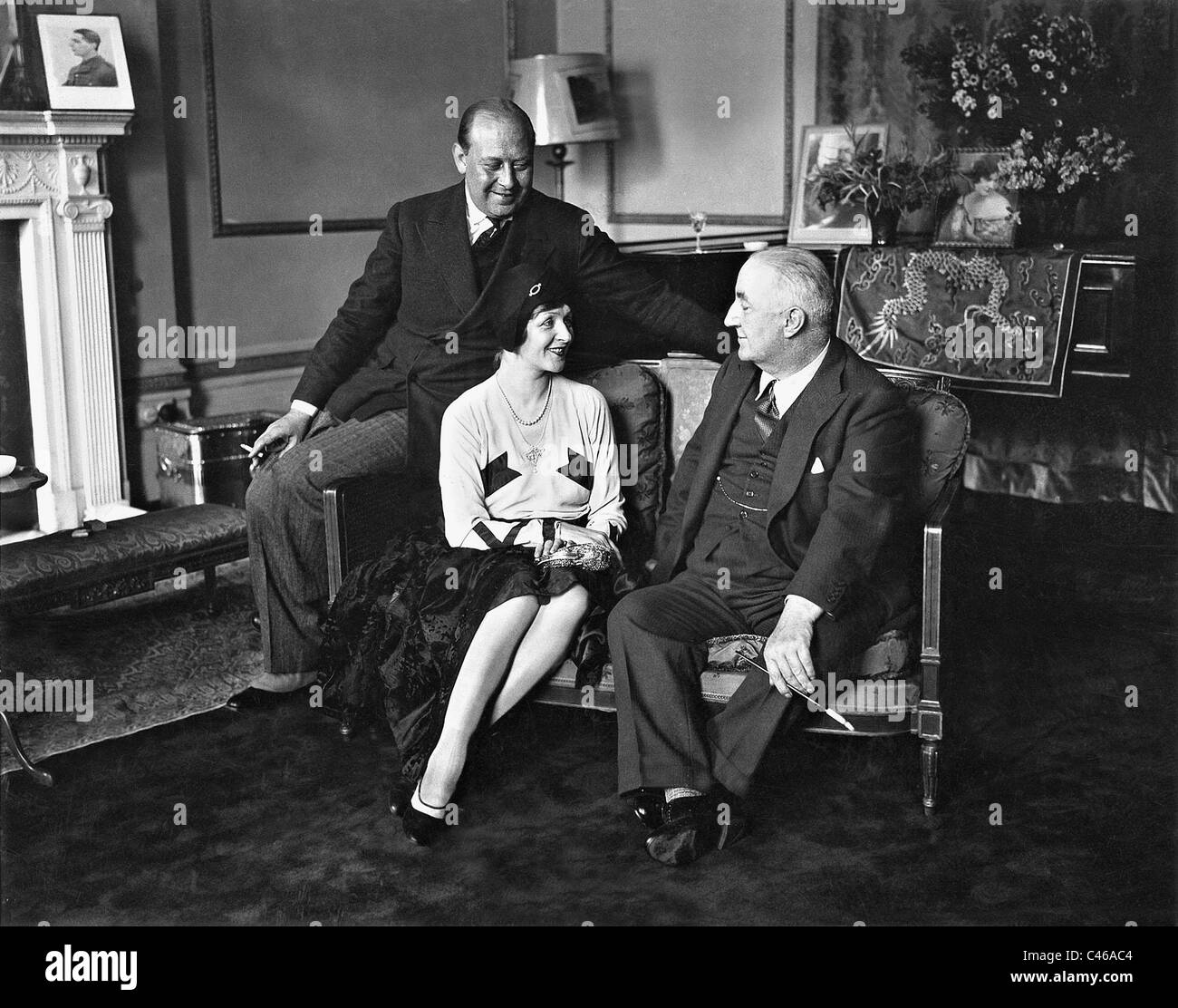 Lya Mara, Frederic Zelnik and Edgar Wallace, 1929 Stock Photo
