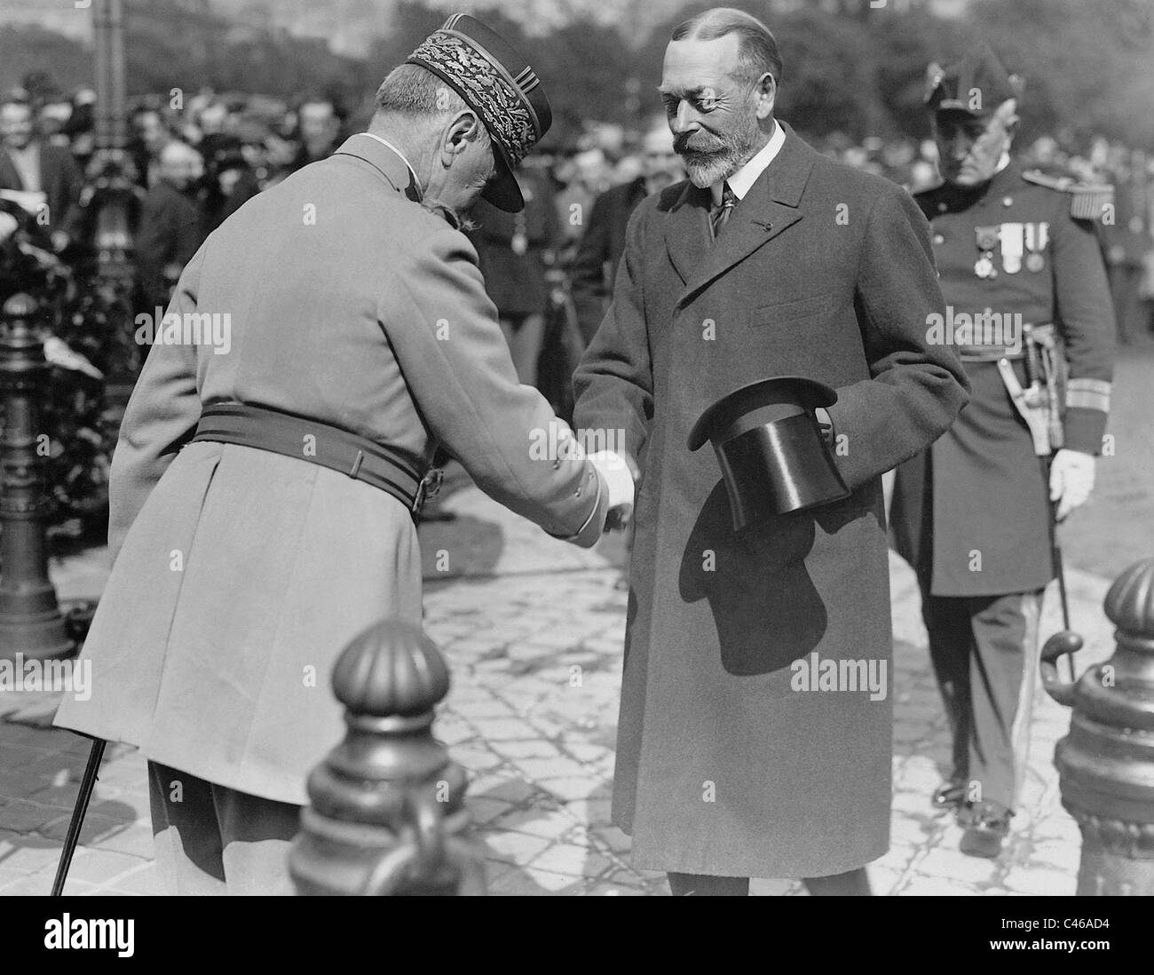 Ferdinand Foch and George V in Paris, 1925 Stock Photo