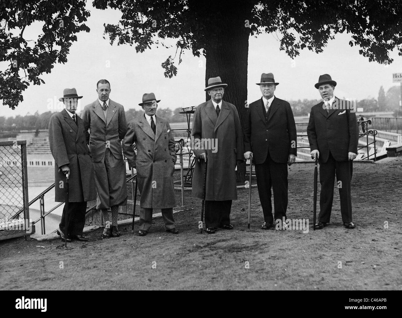 Inspection of the Berlin Sport stadium by the International Olympic Committee, 1933 Stock Photo