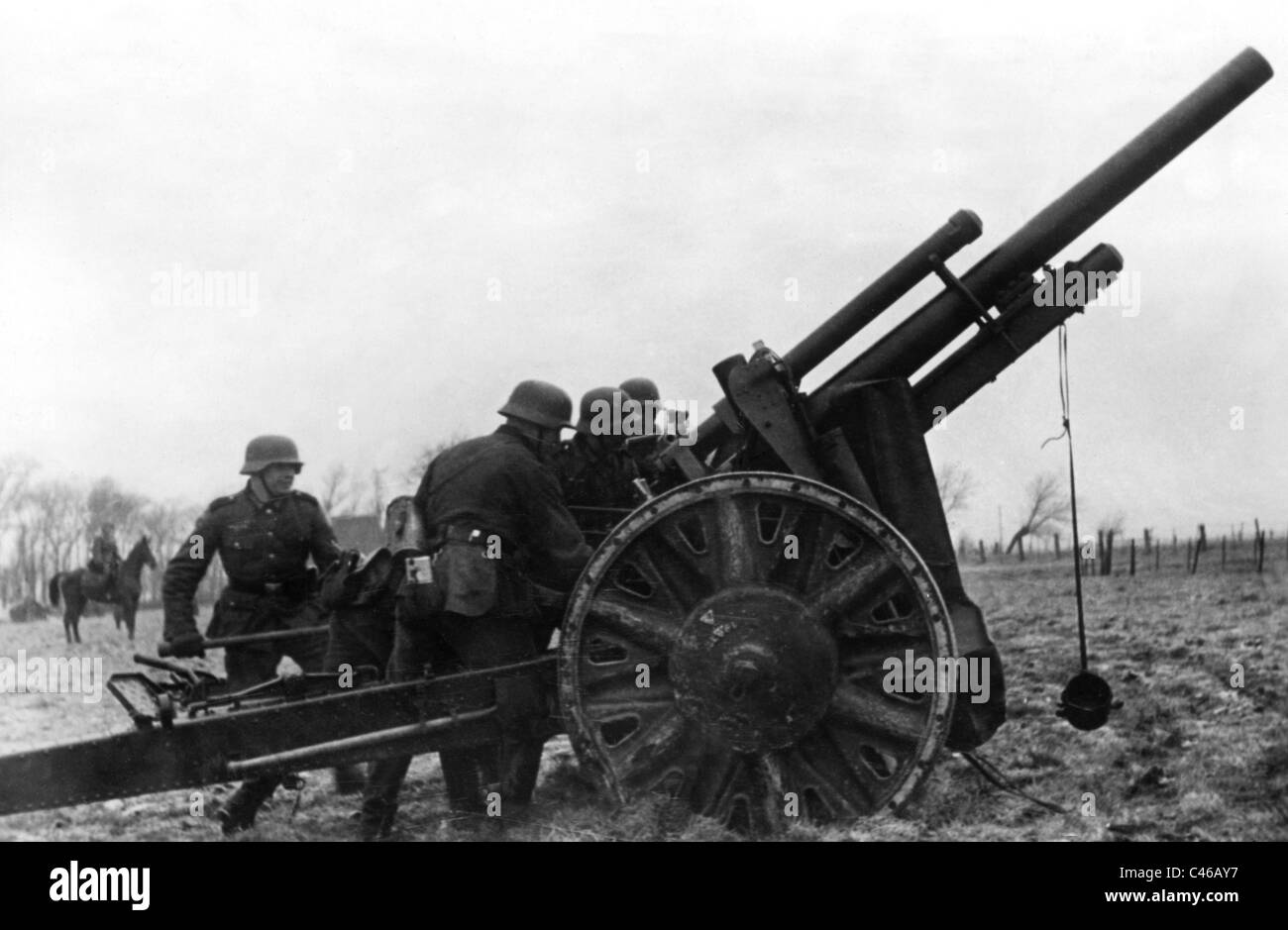 Second World War: German Artillery Stock Photo