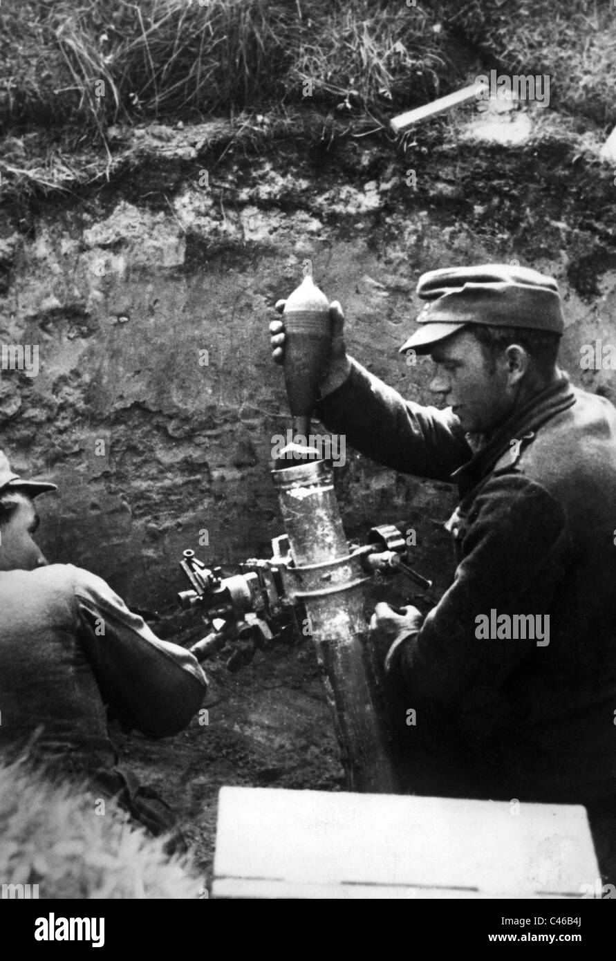 Second World War, German Artillery: grenade launcher and mortars Stock Photo