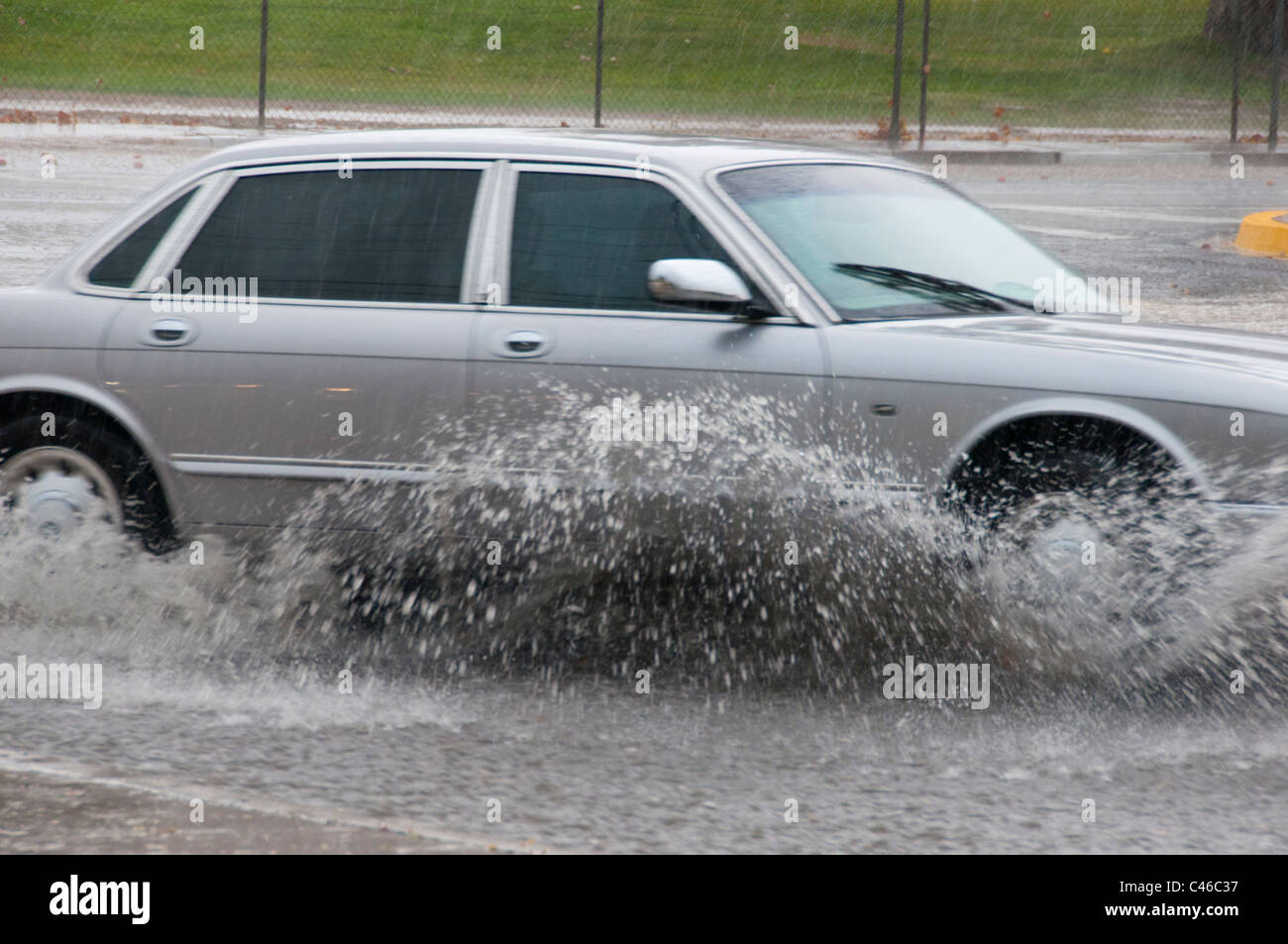 Flooded road Albuquerque Stock Photo