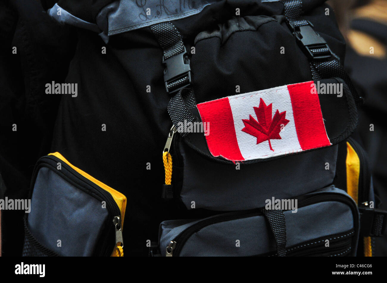 Canada Flag And Lock On Backpack Stock Photo - Download Image Now - Backpack,  Lock, 2015 - iStock