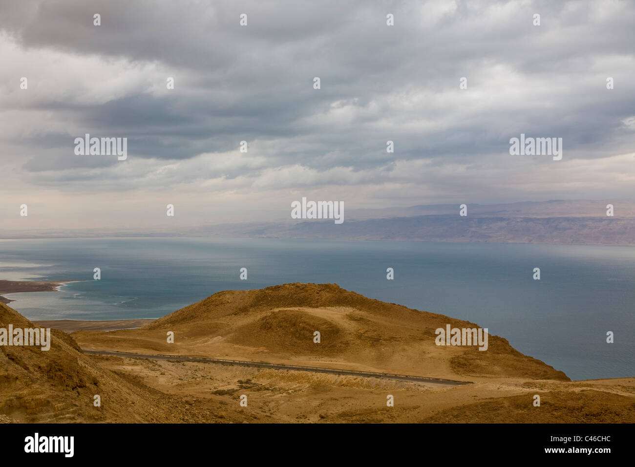 Photograph of the Dead sea in the winter Stock Photo