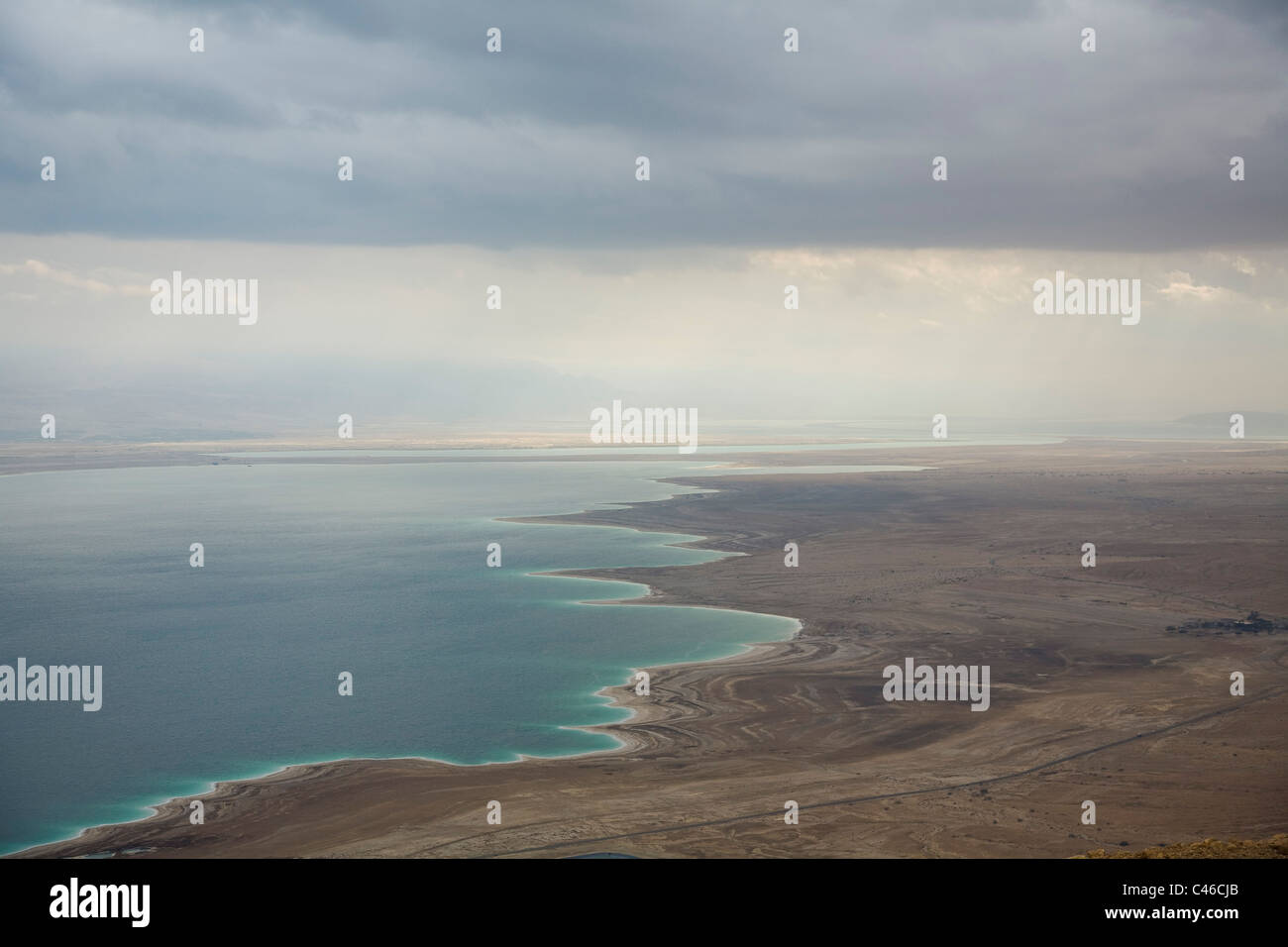 Photograph of the Dead sea in the winter Stock Photo