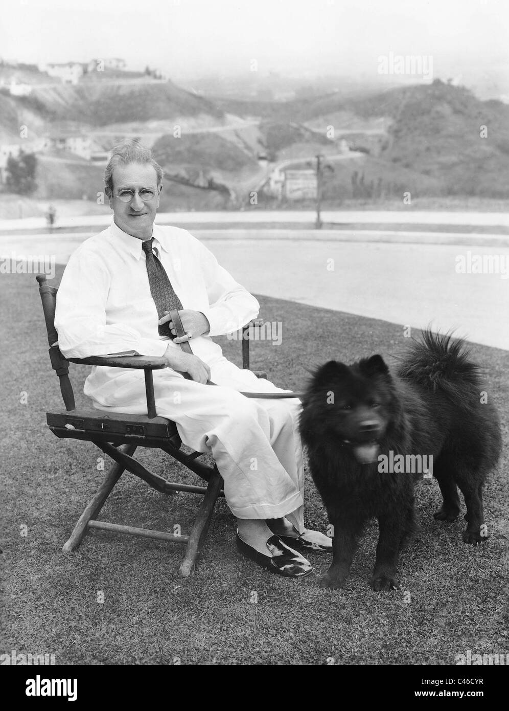 Oscar Strauss with his favorite dog 'Blackie', 1931 Stock Photo