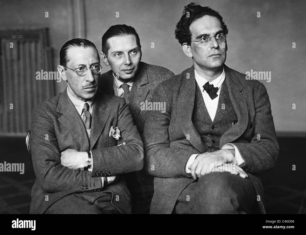 Igor Stravinsky, Franz Duelberg and Otto Klemperer, 1926 Stock Photo
