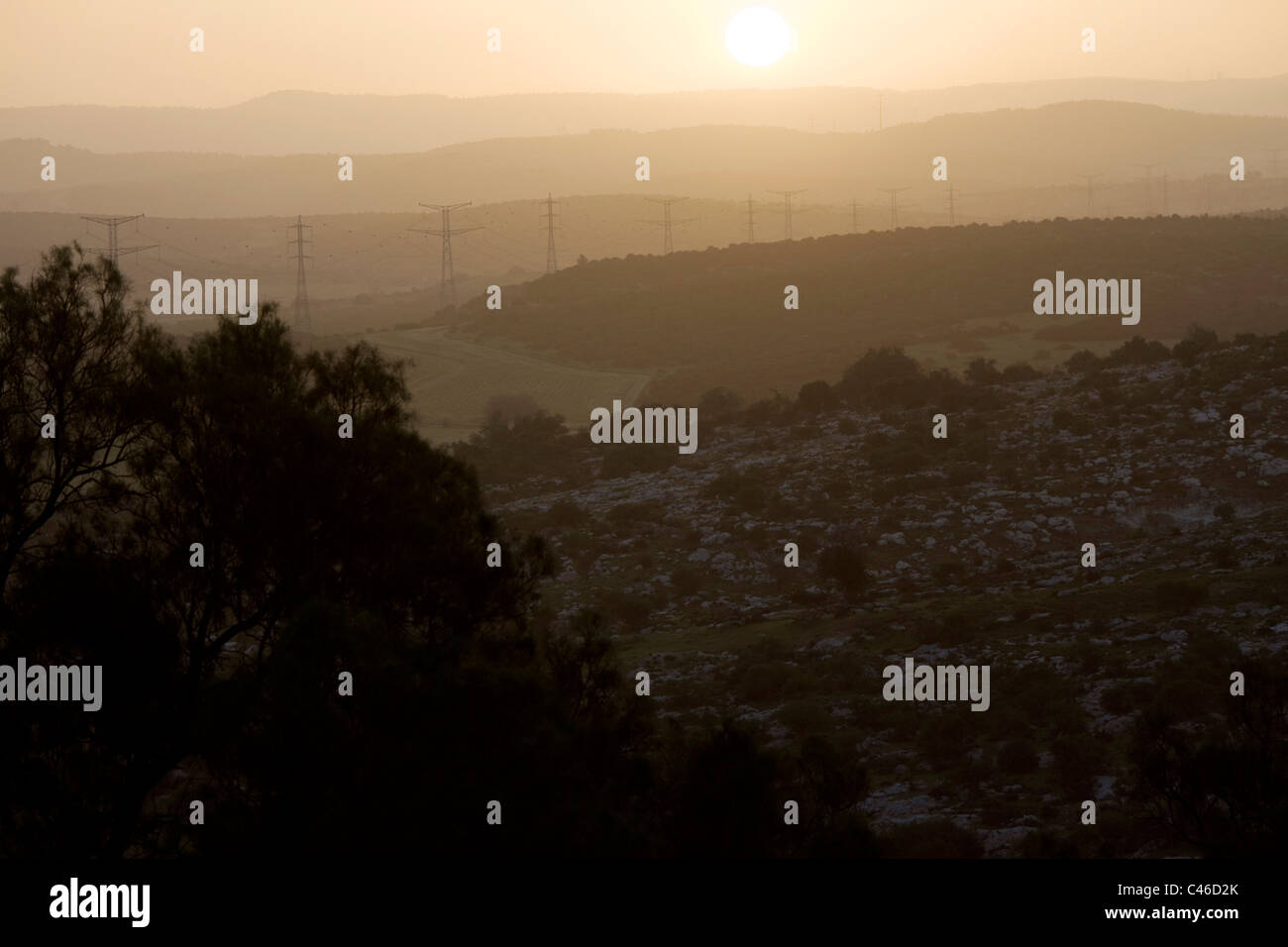 Photograph of mound Safi in the Plain at sunset Stock Photo