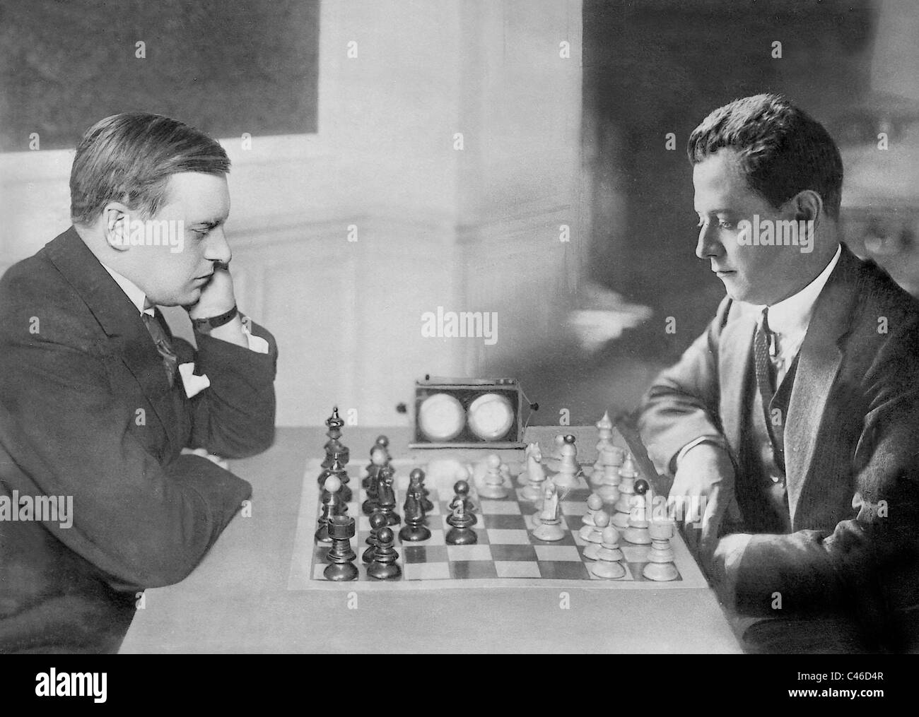 Alexander Alekhine and Jose Raul Capablanca, 1927 Stock Photo