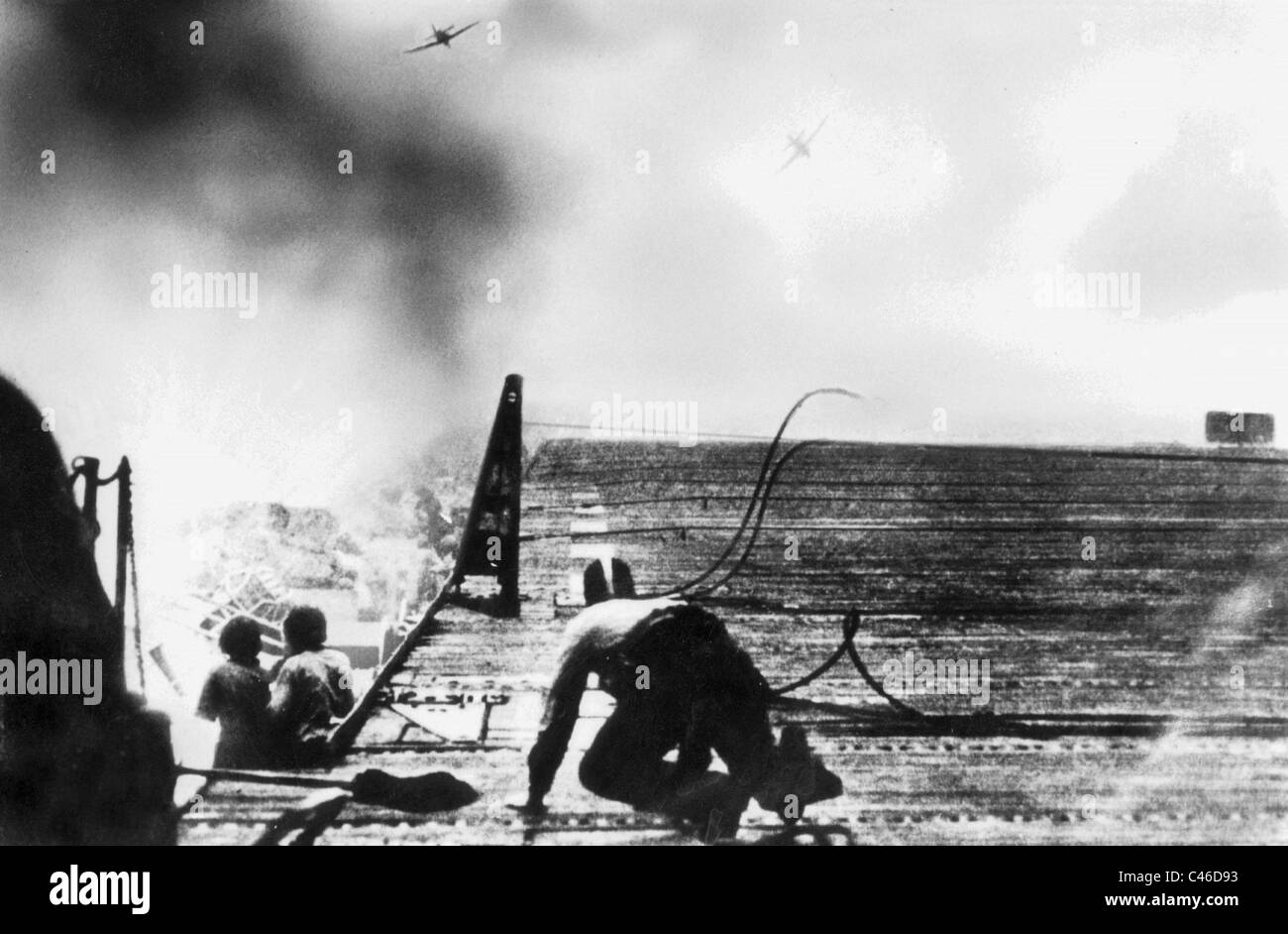 Kamikaze attack at Leyte, 1944 Stock Photo