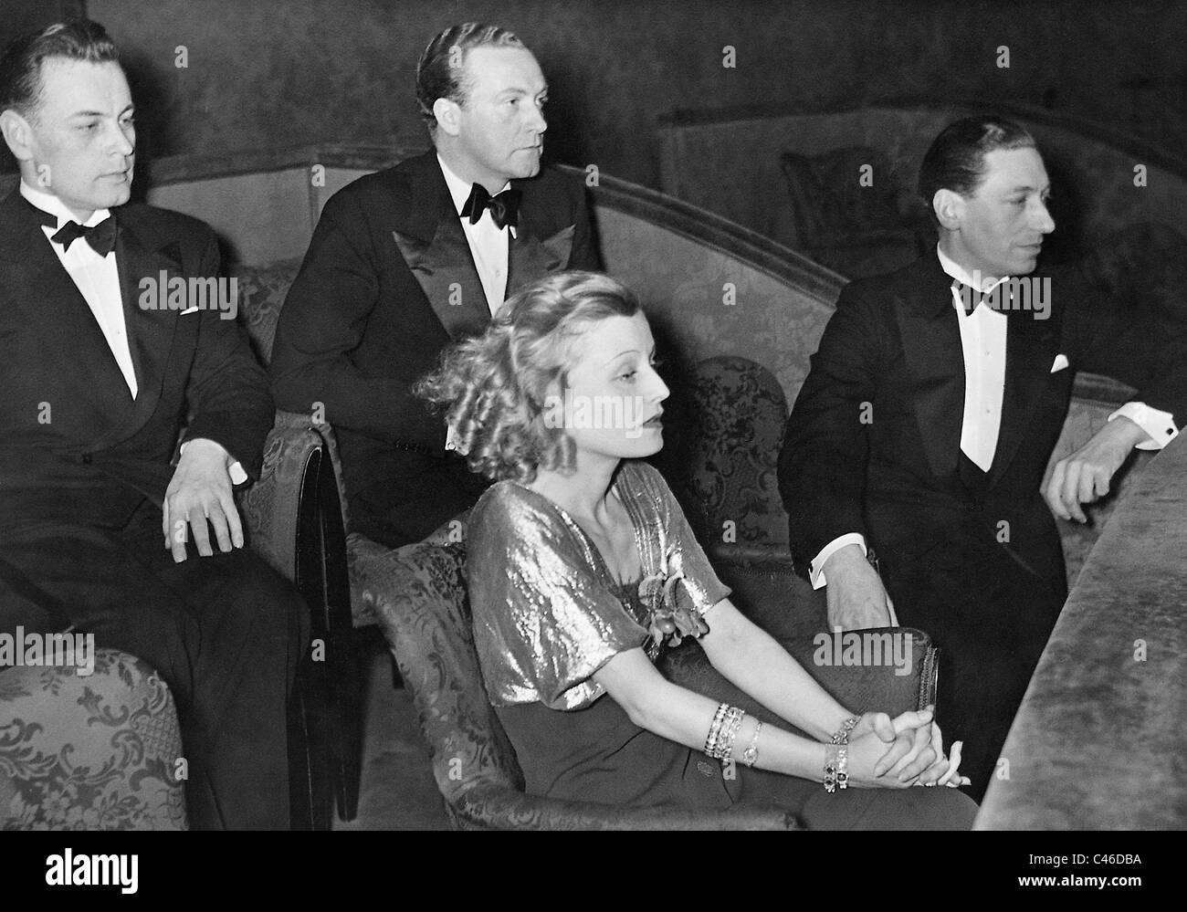 Paul Martin, Willy Fritsch, Lilian Harvey and Willi Birgel, 1935 Stock Photo