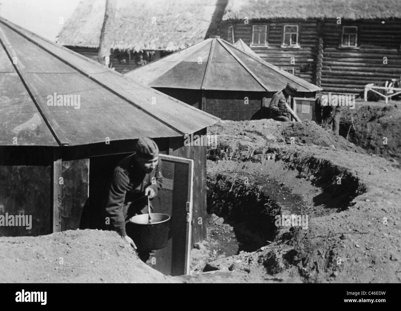 Second World War: German Bunkers and Troop Accommodations Stock Photo