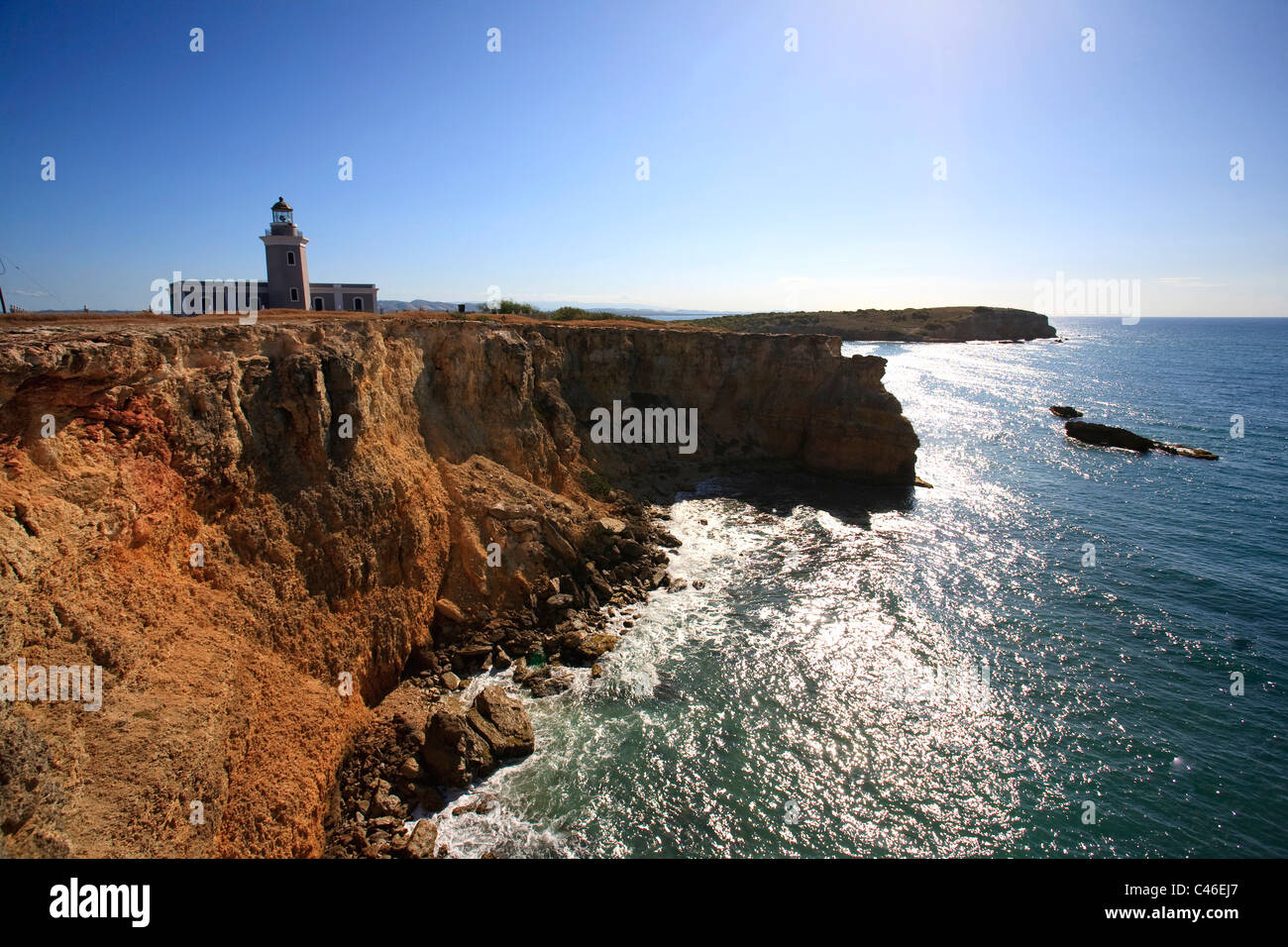 Usa, Caribbean, Puerto Rico, West Coast, Punta Jaguey, Faro de Cabo Rojo (Red Cape Lighthouse) Stock Photo
