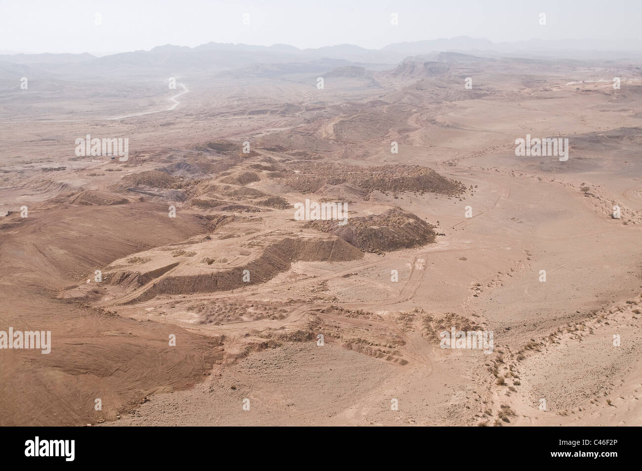 Aerial Photograph Of The Ramon Crater In The Negev Desert Stock Photo   Aerial Photograph Of The Ramon Crater In The Negev Desert C46F2P 