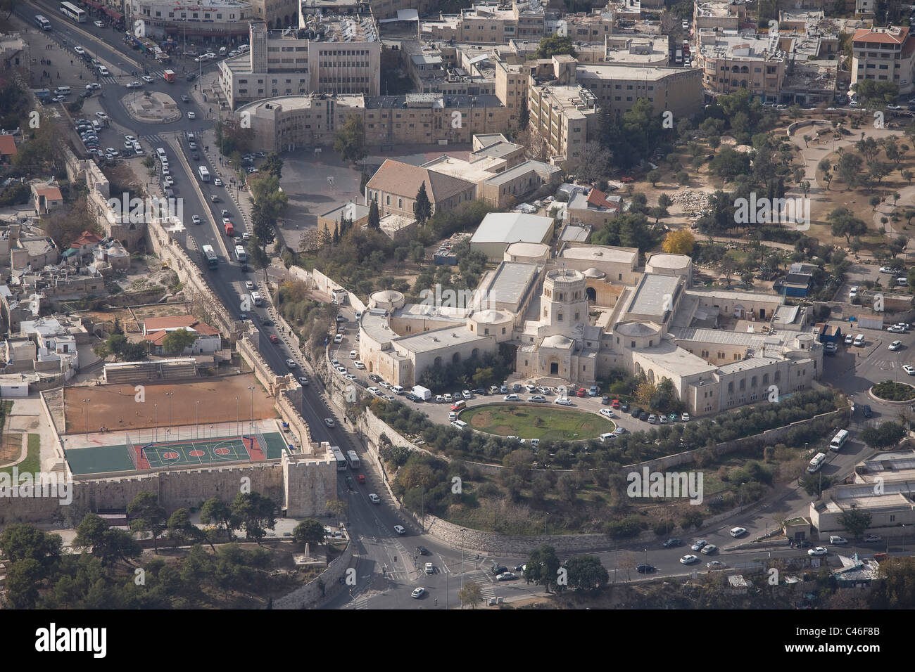 Aerial photograph of the Rockefeller museum in Jerusalem Stock Photo
